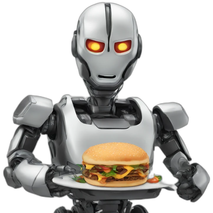 robot comiendo hanburgasa emoji