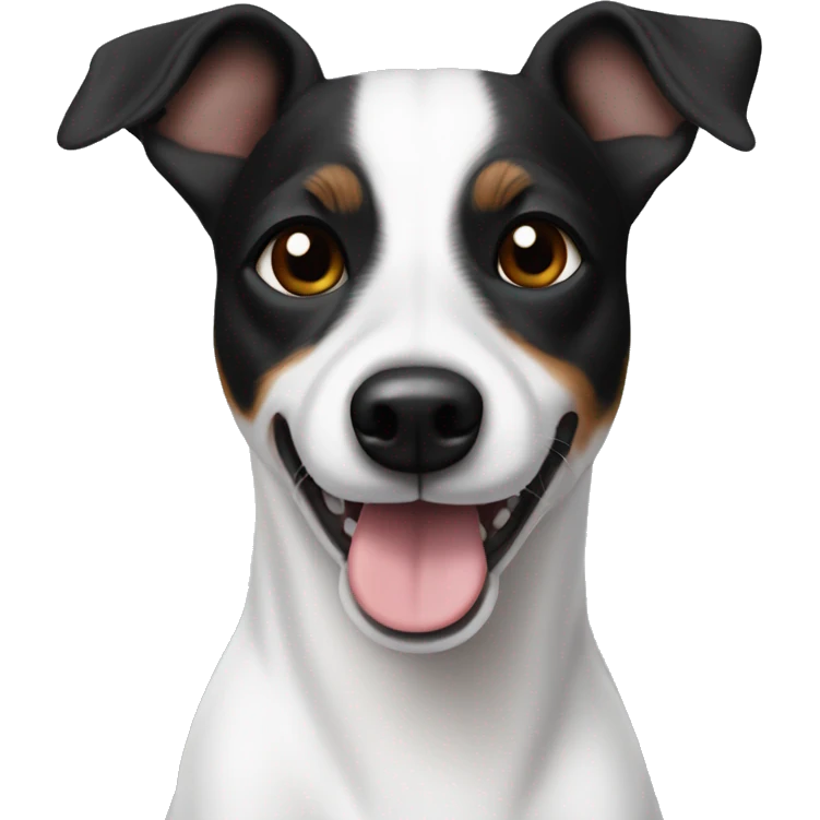 Full White jack russel black ears emoji