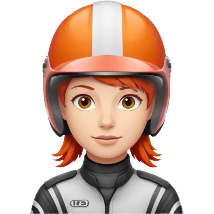 red haired racer emoji