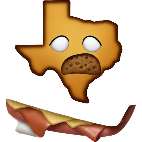 Shape of Texas eating  emoji