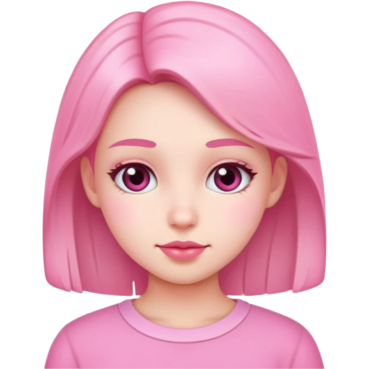 cute girl wearing pink  emoji