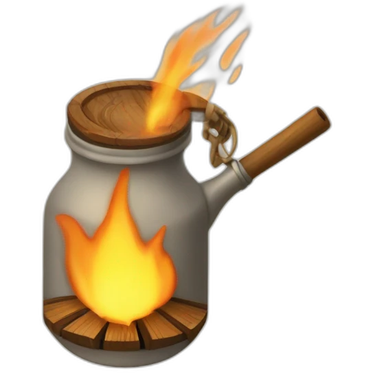 Hand holding Lid extinguishes a wood torch emoji
