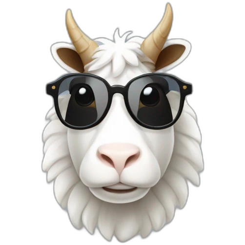 Une chèvre avec des lunettes de soleil noire emoji
