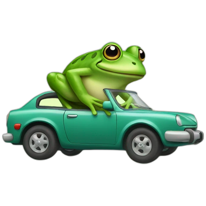 Frog-driving emoji