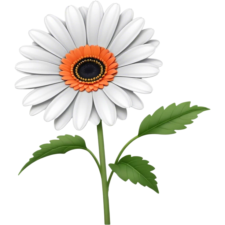 single Gerbera Daisy White, straight stem emoji