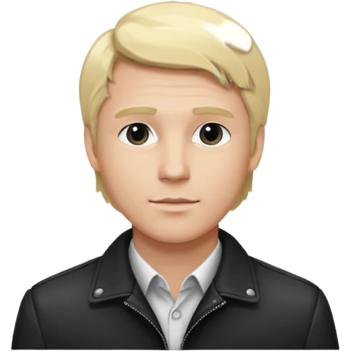 balck and white photo man blonde in classic jacket emoji