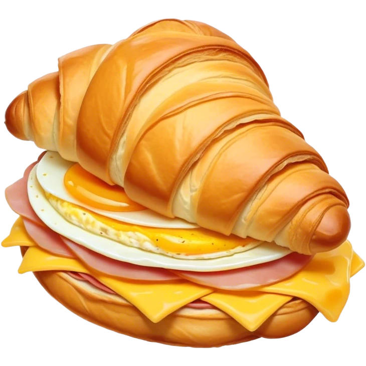 A ham egg and cheese croissant sandwich emoji