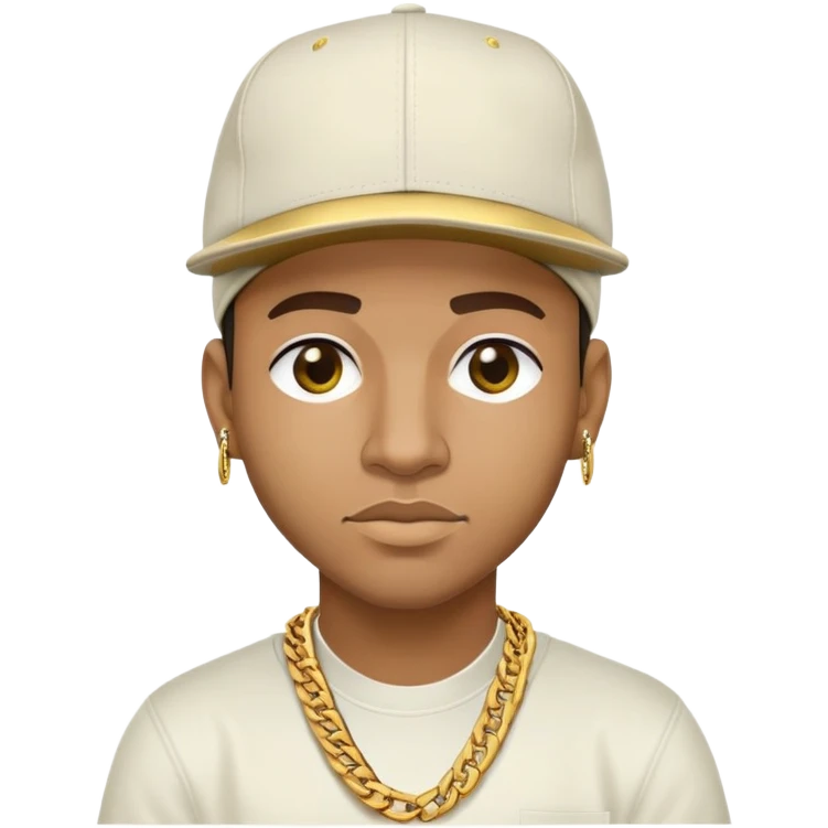 Brazilian rapper Chefin with cap and gold chain emoji