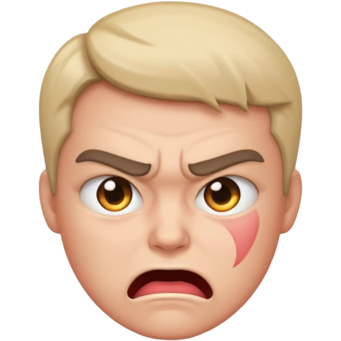 A 😡 but clam dowe but keep the face expression and make it blushing emoji