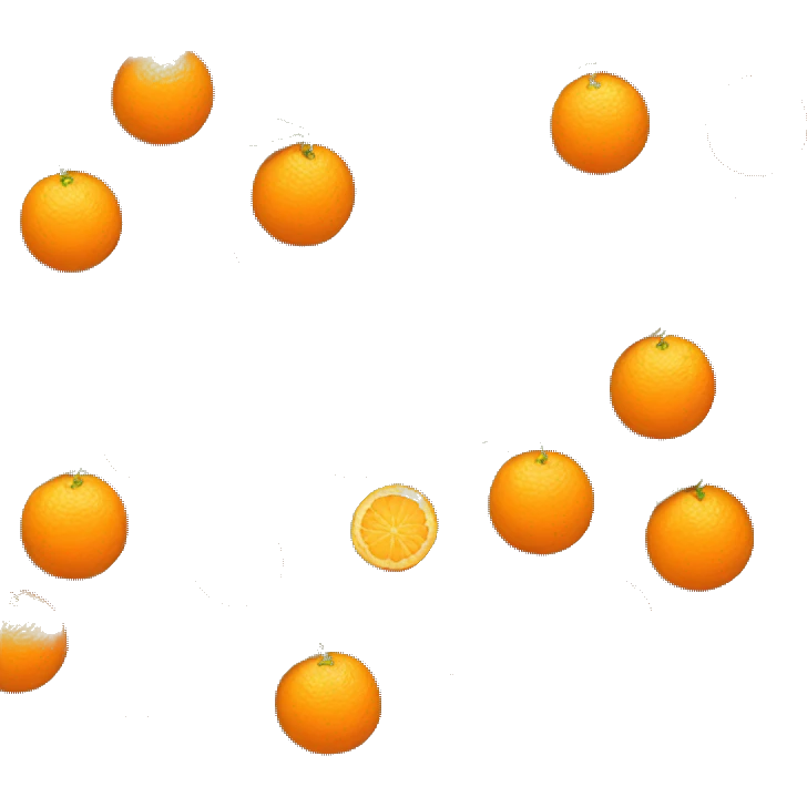 orange with leaf emoji