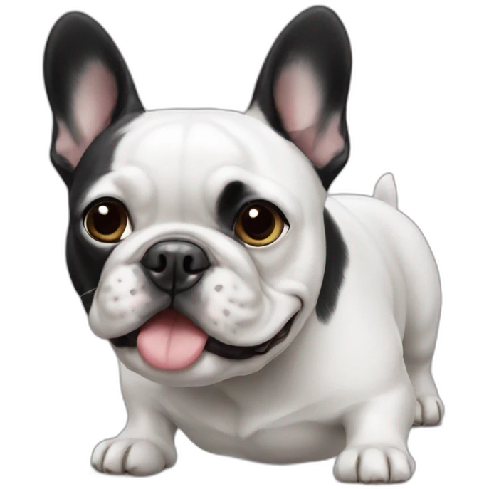 black and white french bulldog emoji