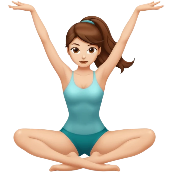 sexy woman in the splits with brown hair emoji