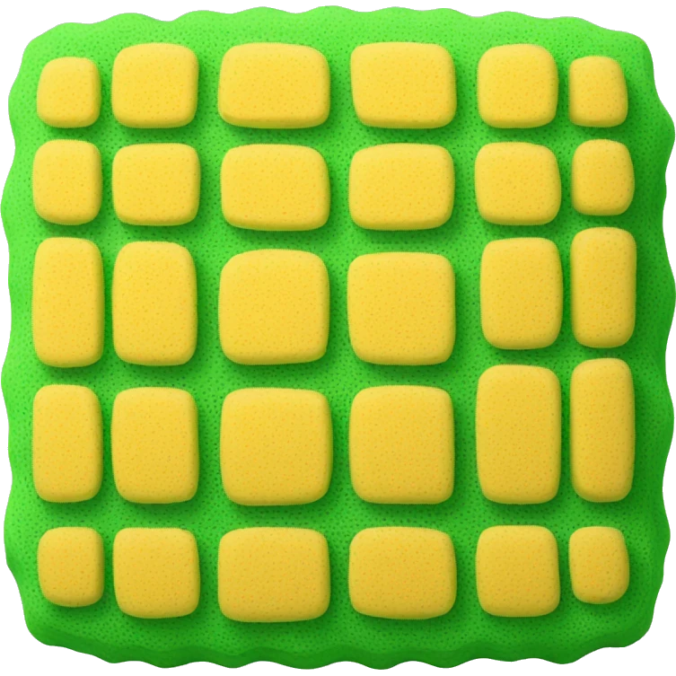 green flat square dish sponge emoji