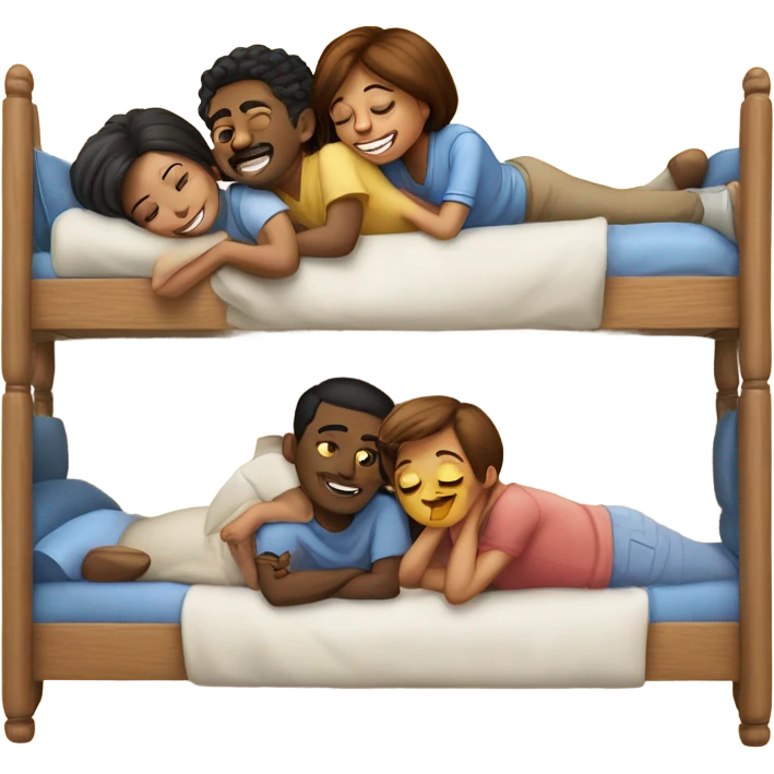 5 people in upper bunk bed  emoji