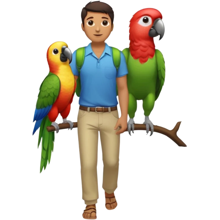 Walker + parrot on shoulder, Pet Walkers, Full body with walk pose emoji