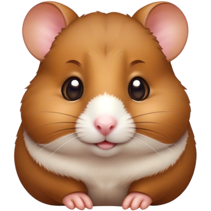 Cinematic Noble Brown Hamster Portrait Emoji, Poised and regal, with a tiny, compact build and a smooth, well-kept rich brown fur, deep-set soulful dark eyes, Simplified yet sharp and sophisticated features, highly detailed, glowing with a soft, dignified glow, high shine, intelligent and energetic, stylized with an air of miniature majesty, focused and attentive, soft glowing outline, capturing the essence of a watchful and confident rodent, so majestic it feels as though it could scurry out of the screen with effortless authority! emoji