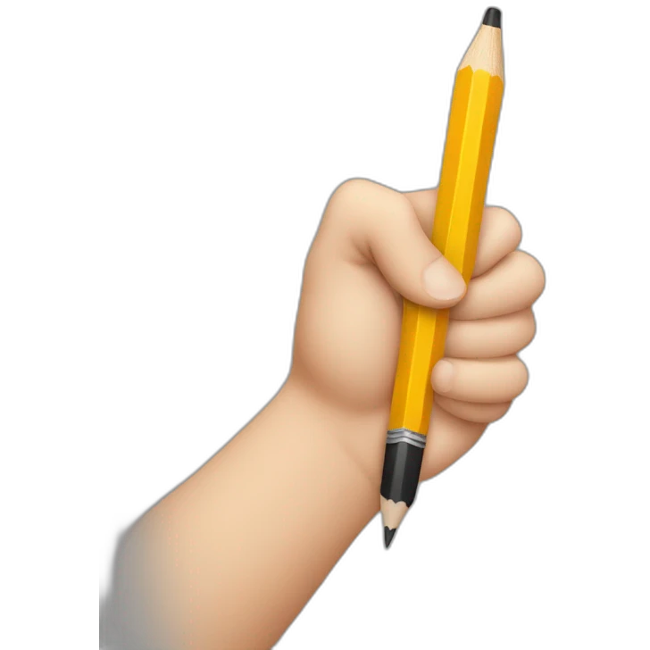 hand holding a big pencil in fist emoji