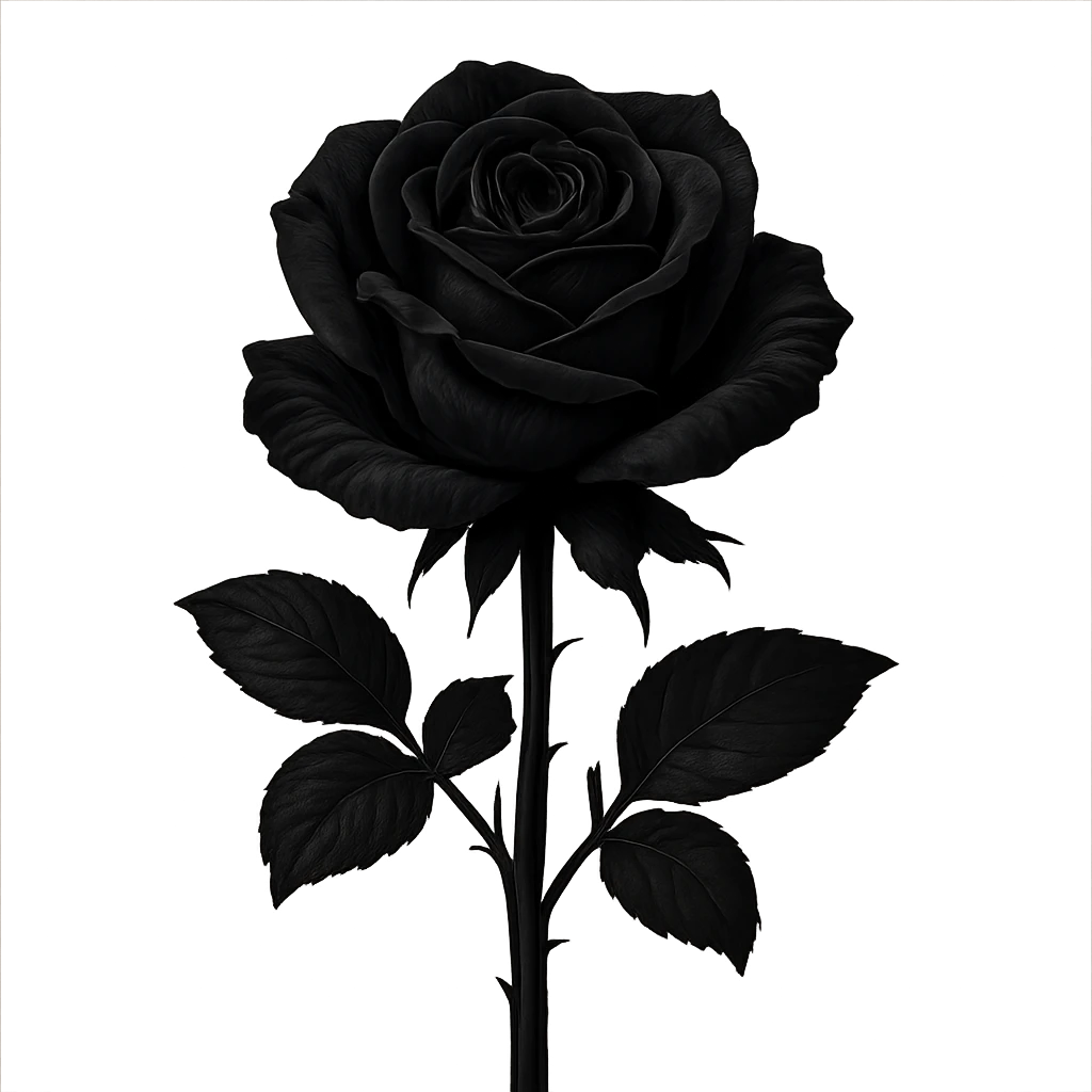 a single black flower, elegant, dark, gothic style, detailed, moody lighting emoji
