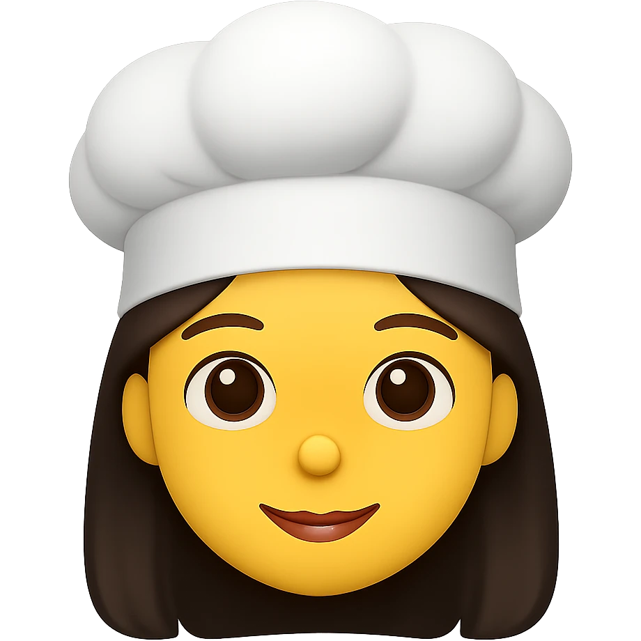 girly emoji with chef hat, remove background emoji