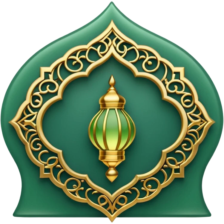 Jade and gold Ramadan filigree emoji
