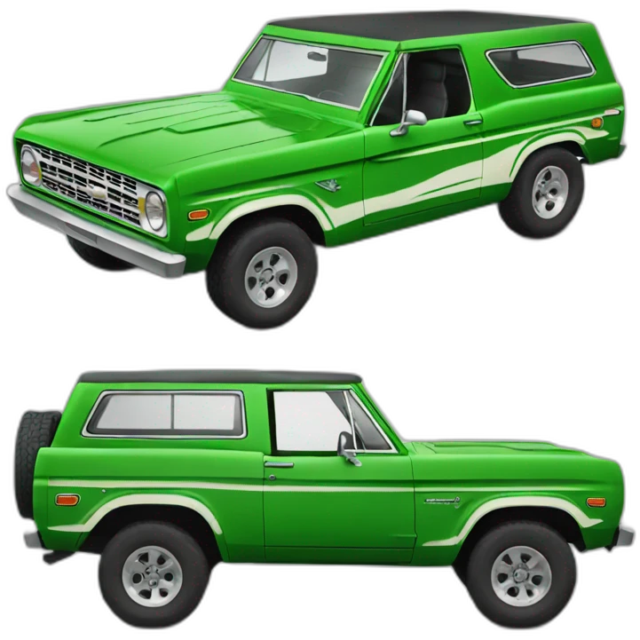 green bronco car emoji