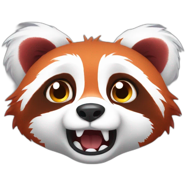 Fluffy red panda scared afraid emoji