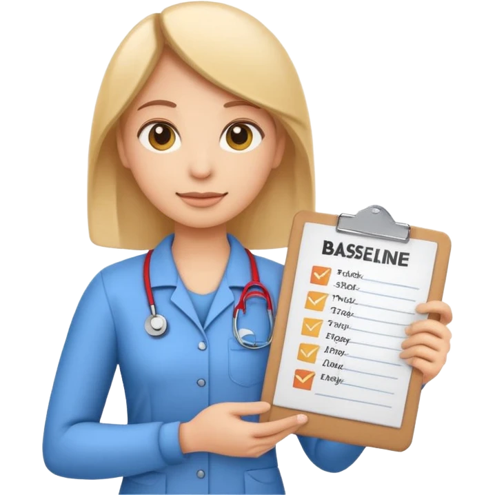 Emoji-style character holding clipboard with checklist: “1. Know baseline 2. Track 30 days 3. Play offense”, background with upward financial graph emoji