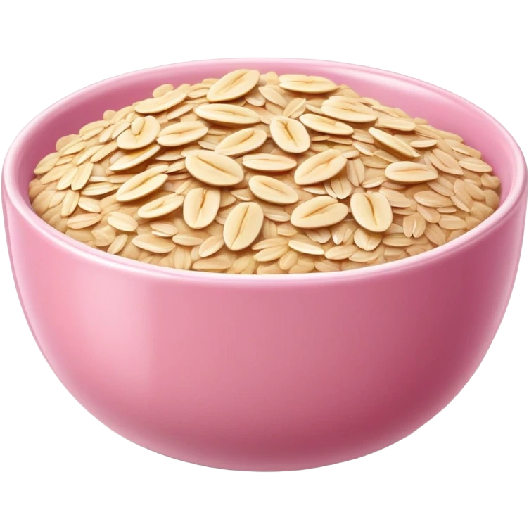super realistic small pink shiny bowl of oats emoji