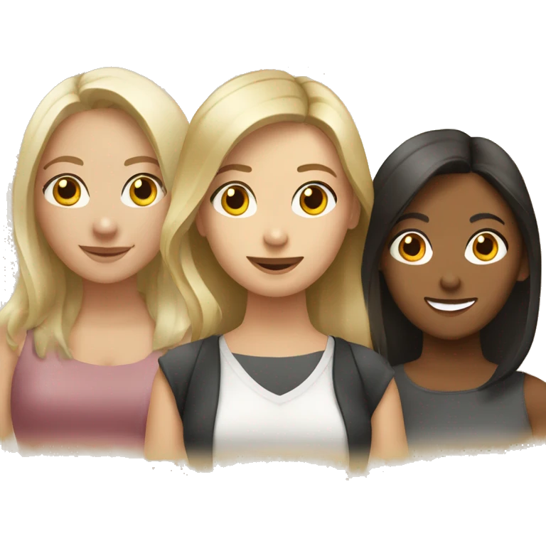 Three female friends one polish one german one filipino emoji