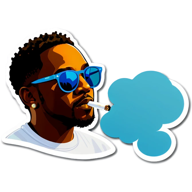 Kendrick Lamar smoking with sunglasses  emoji