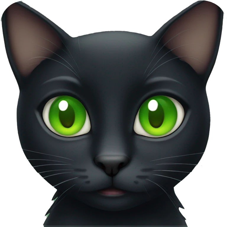 Black cat with green eyes  emoji
