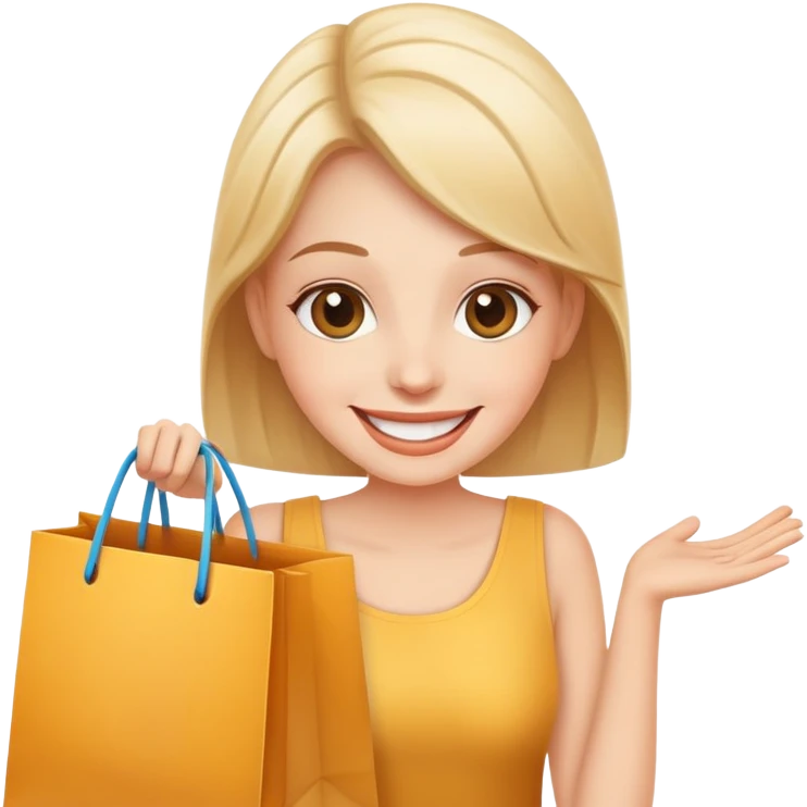 happy customer with shopping bag emoji