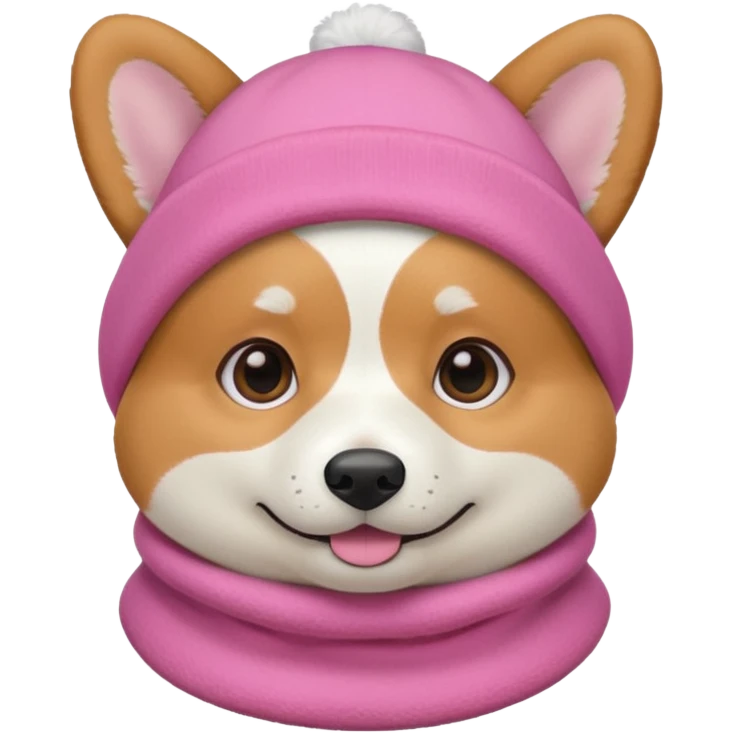 Corgie in Pink balaklava emoji