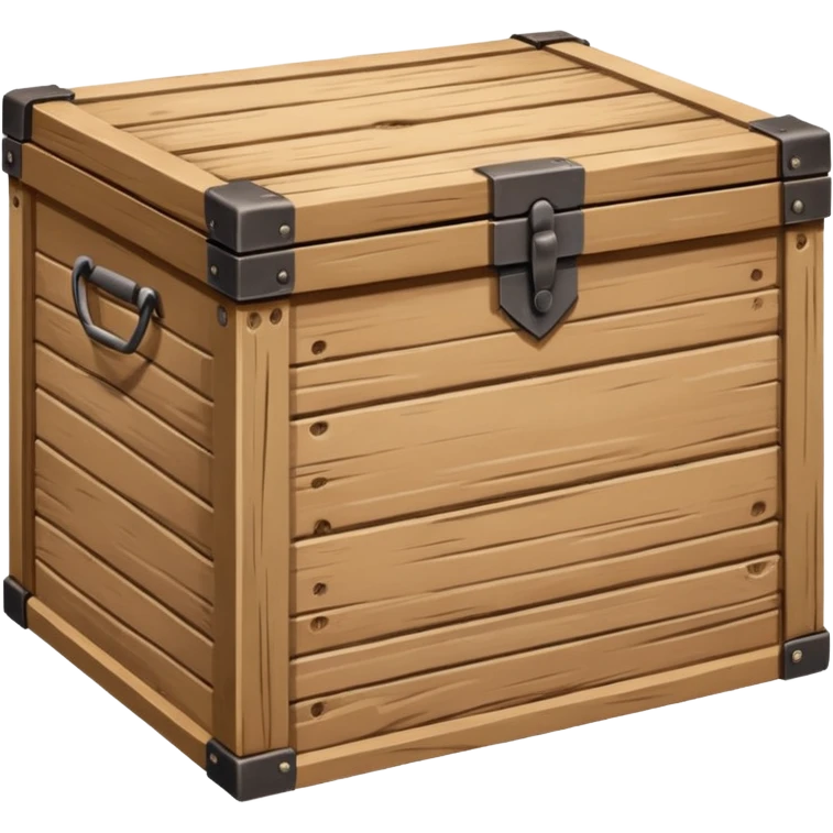 Draw a box made of three non-fruit wooden boards with a front view
 emoji