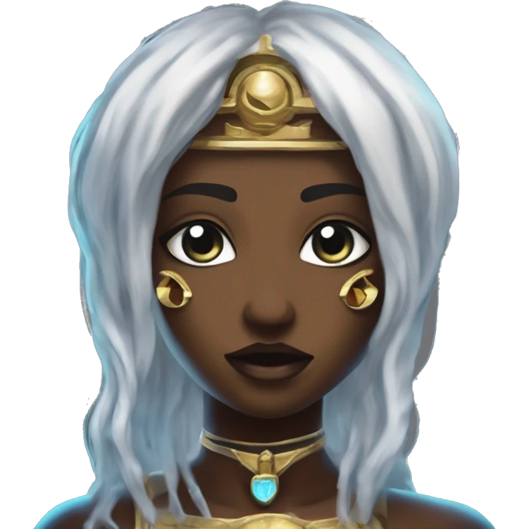 "Technomancy is the use of magic or mystical powers to control and manipulate technology” + "It's kind of like cyberpunk magic or how in some games, characters hack into systems using magic." 🖥️⚡🧙‍♂️ Make a ancient vampire technomancy goddess emoji