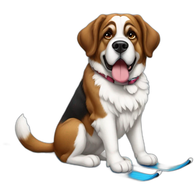 Chien st Bernard qui fait du ski emoji