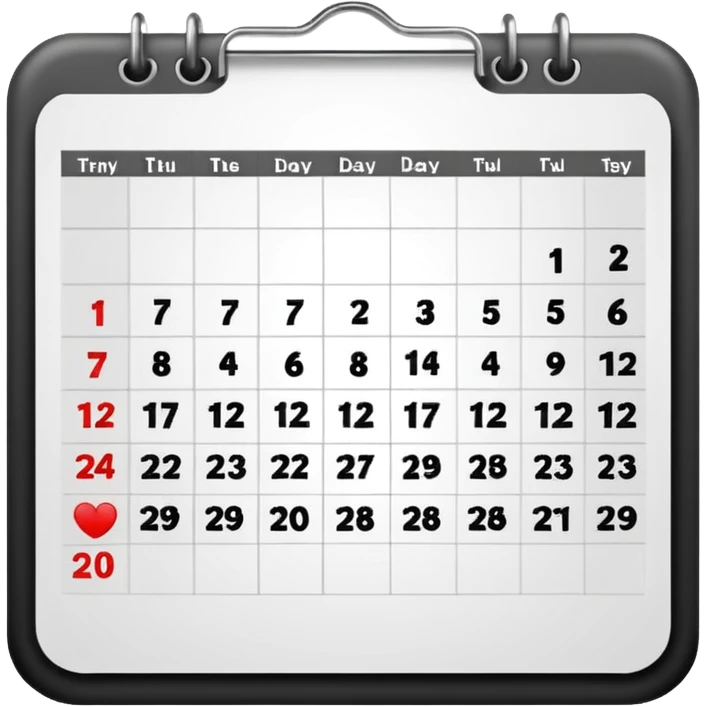 calendar with two pages, each showing a day emoji