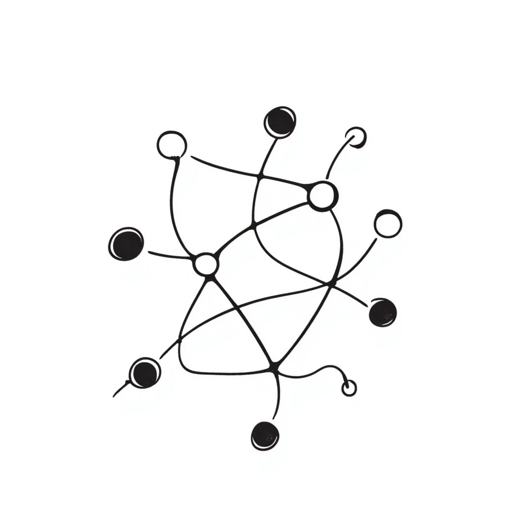 hand-drawn doodle of a neural network diagram emoji