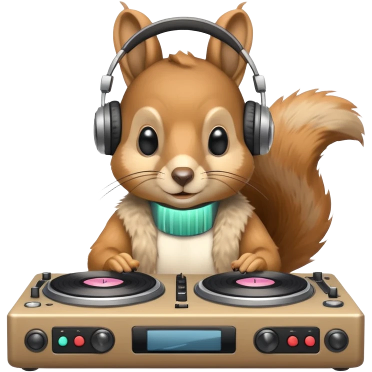 squirrel DJ with turntables emoji