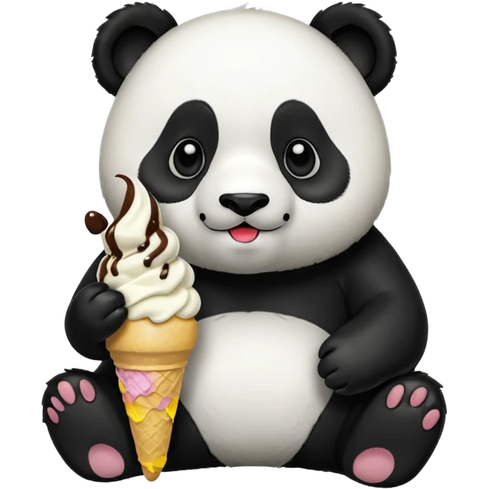 Panda eating ice cream emoji