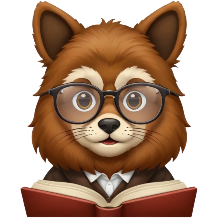animal reading books emoji