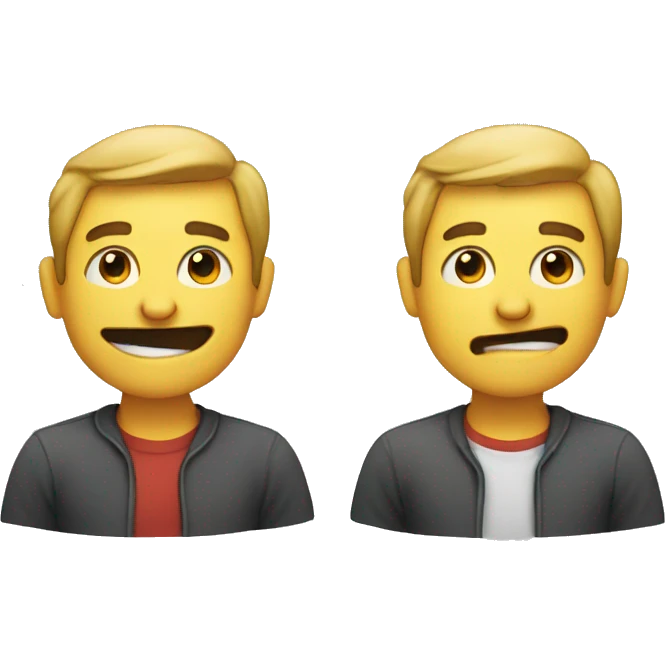 Half happy man face, half andgry man face emoji