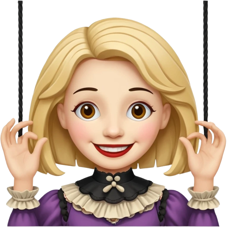A marionette which is a beautiful happy girl emoji