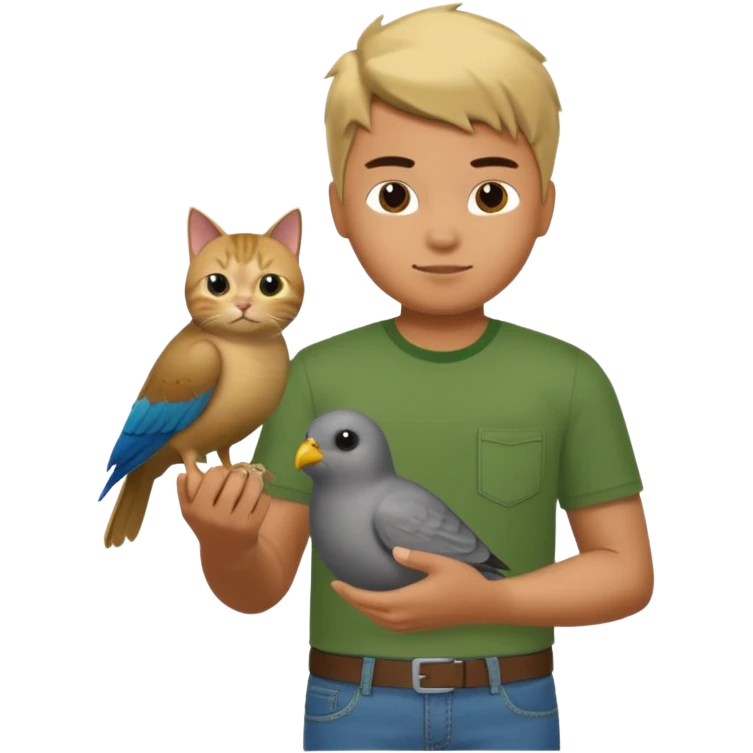 a roblox noob with a pet cat bird emoji