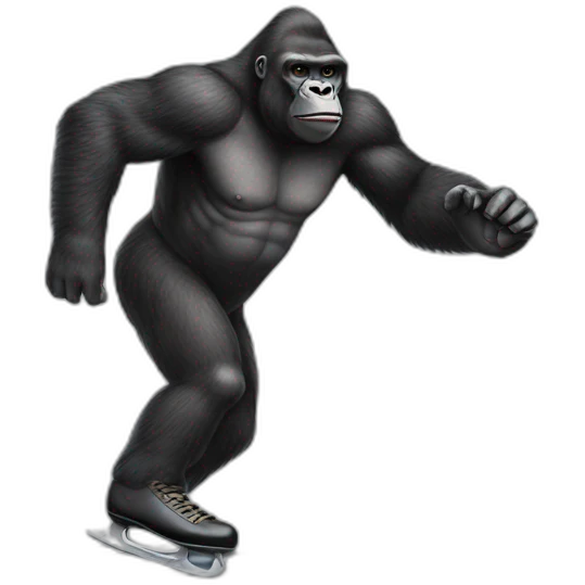 Clothed Gorilla Skates on Railing emoji