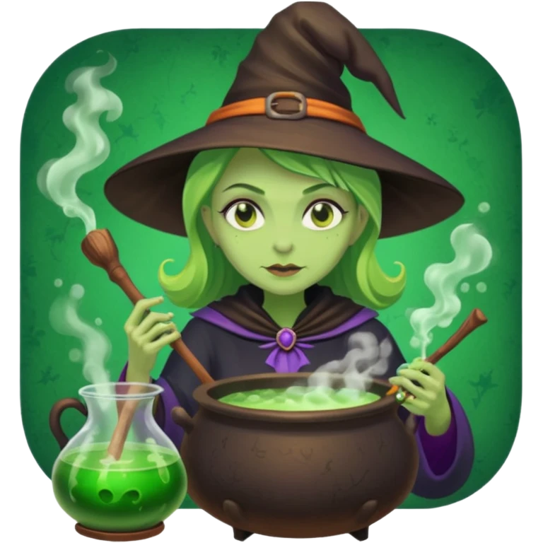 green witch cooking potion emoji
