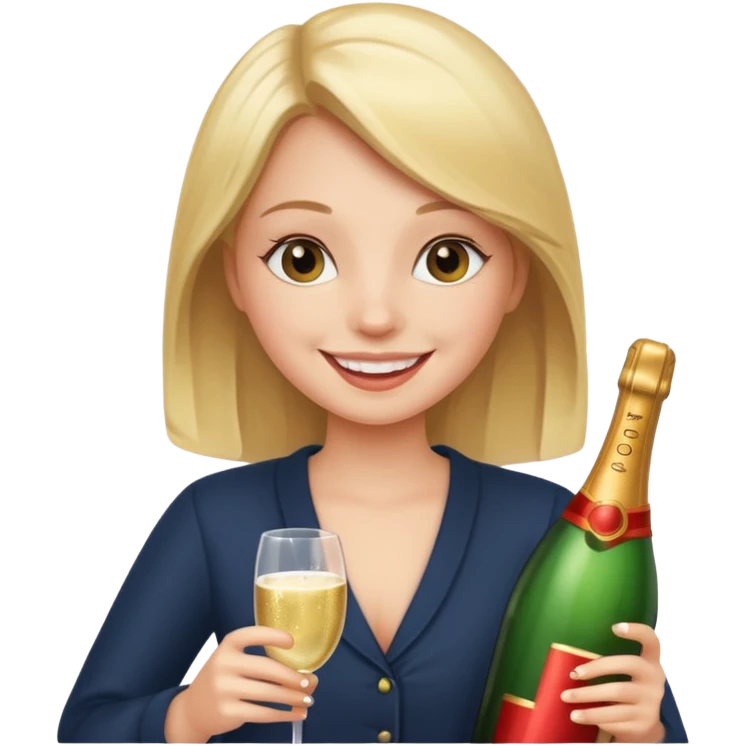 girl with Champagne bottle emoji