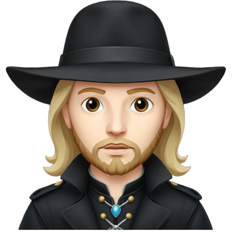 Athos, musketeer in black trench coat emoji