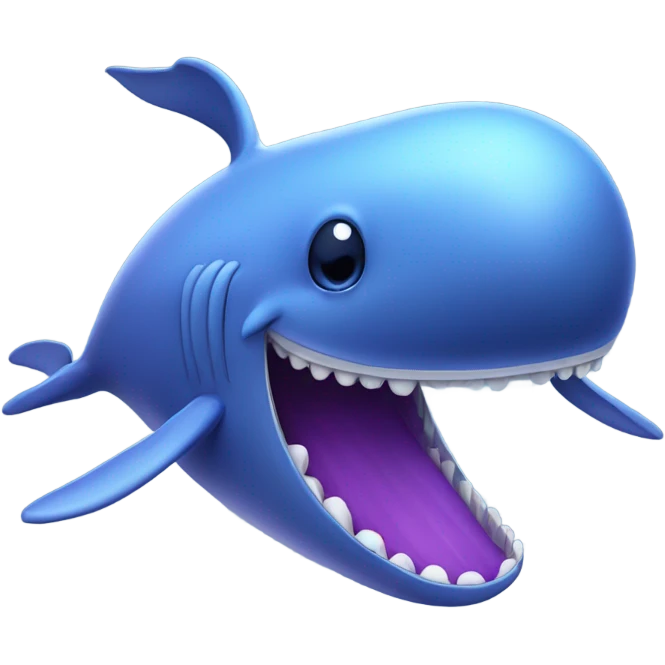 Blue whale purple, open mouth emoji