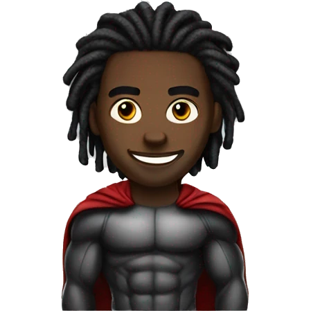 Black male super hero with dreadlocks  emoji
